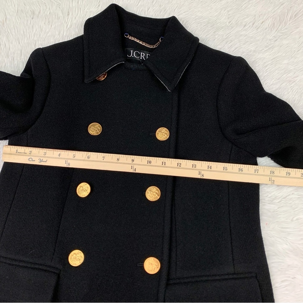J Crew Petite Warwick topcoat in Italian stadium-cloth wool blend in black - Picture 4 of 16